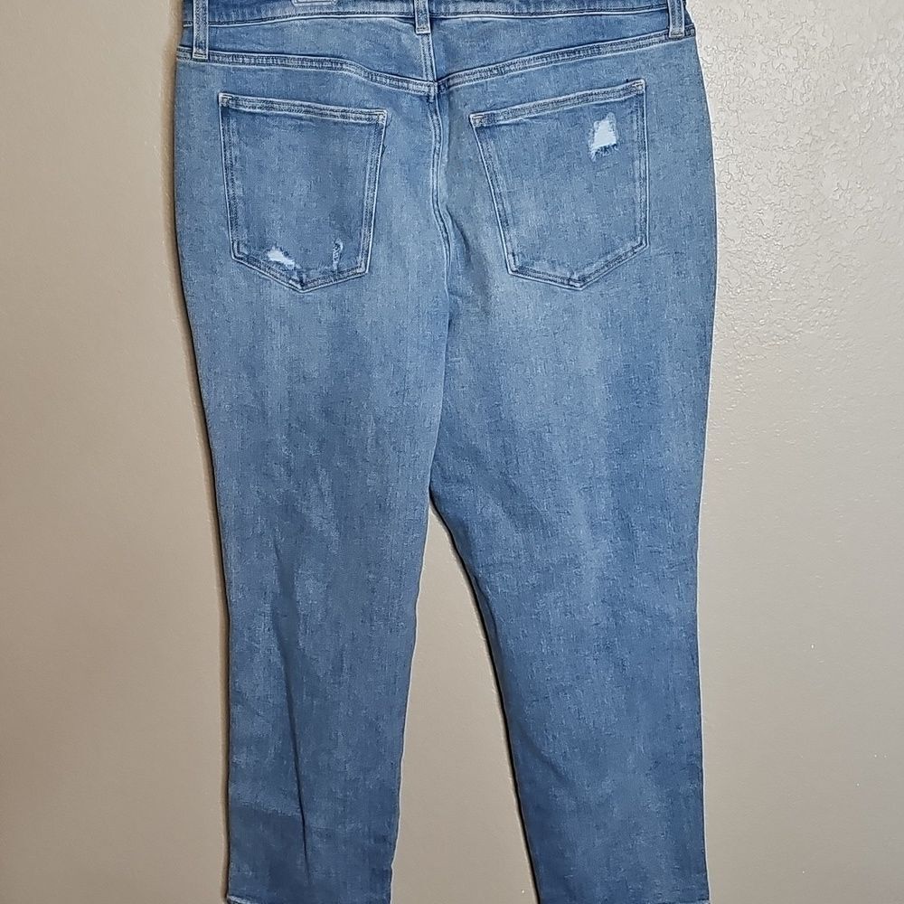 NWT Mushroom‎ Embroidered Mom Jeans Arizona Jean Company Blue Distressed 21 - Picture 5 of 10